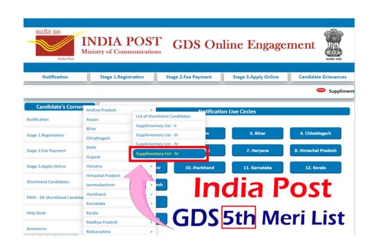 India Post GDS 5th Merit List 2022 Released For All Circles, Download PDF Here